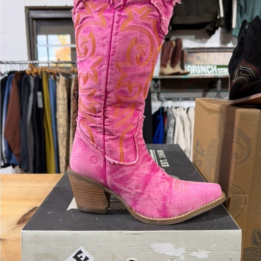 Dingo Pink and Orange Heeled Boots